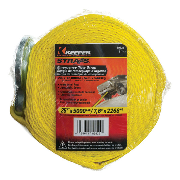 Keeper Tow Strap 25' Ylw 5000# 89825